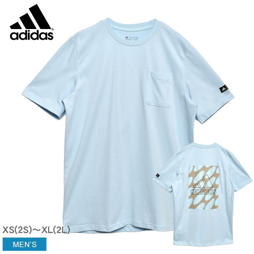 アディダス 半袖Tシャツ HR2989 メンズ マリメッコ 半袖ポケットTシャツ ADIDAS カラー:アイスブルー 品番：20031030