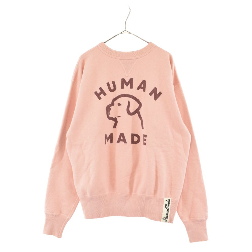 HUMAN MADE スウェット ピンク トレーナー⁠ M ドックデザイン HUMAN MADE (ヒューマンメイド) ドッグデザイン クルーネック