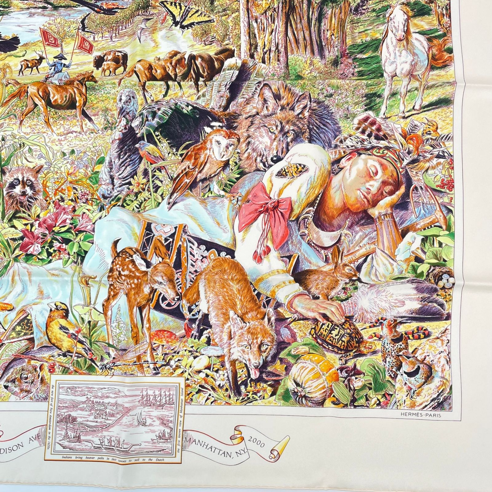 新品同様 レア 希少 HERMES エルメス スカーフ シルク カレ90 Madison