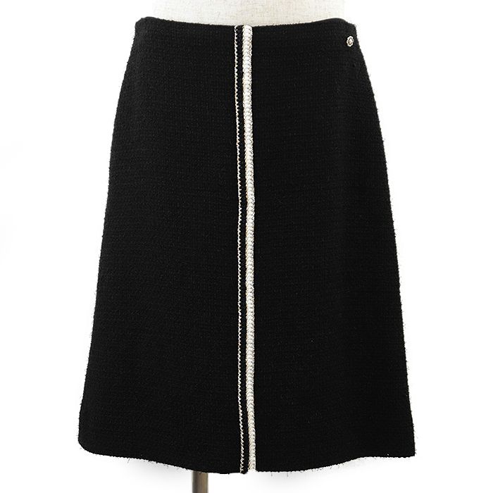 美品】CHANEL シャネル スカート P64628 ツイード 台形 獅子 ライオン 