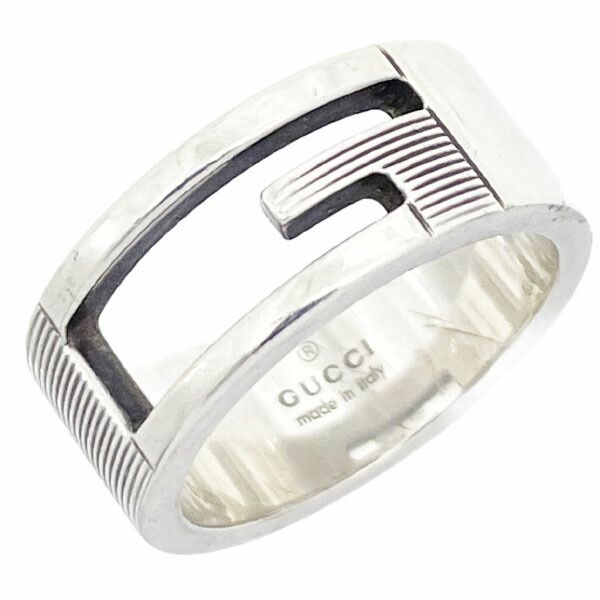グッチ リング ブランデッド レギュラー Gリング Ag925 SV925 シルバー サイズ12 約11号 032660 GUCCI Gロゴ Gマーク Gカット 指輪 シルバーリング アクセサリー ジュエリー【中古】 グッチ リング ブランデッド レギュラー Gリング Ag925 SV925 シルバー