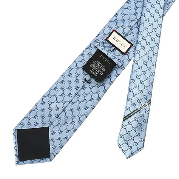 GUCCI シルク ネクタイ ライトブルー GGパターン 新品 グッチ GUCCI ネクタイ GGパターン シルク タイ ライト