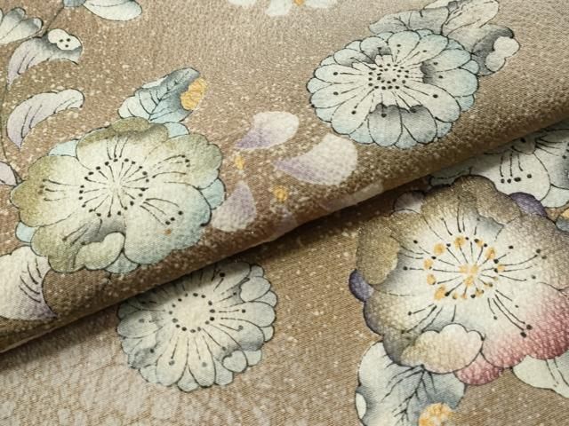 平和屋着物○訪問着 手描き 辻が花 暈し染め 金彩 鬼しぼ縮緬 正絹