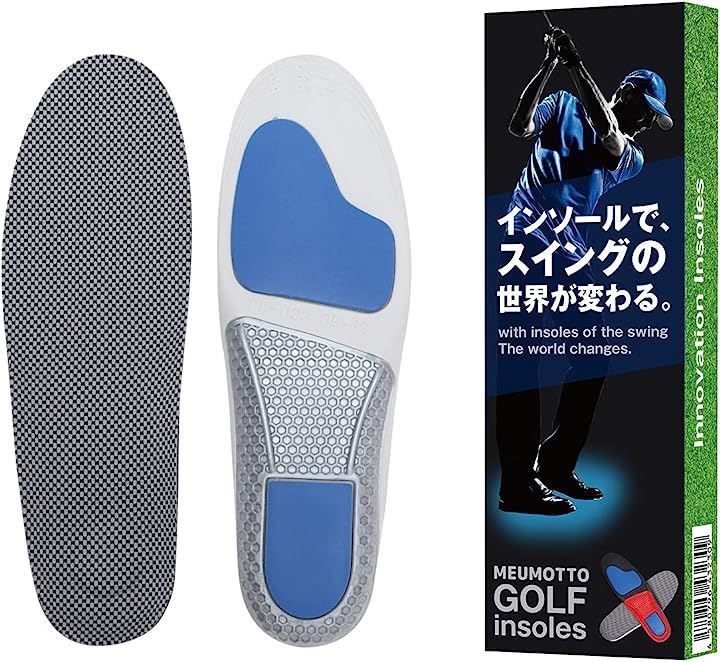 MEUMOTTO ゴルフ インソールプロ推奨中敷き 衝撃吸収 長時間サポート 26.5～28cm ホワイトxグレー(ホワイトxグレー，  L(26.5～28cm))