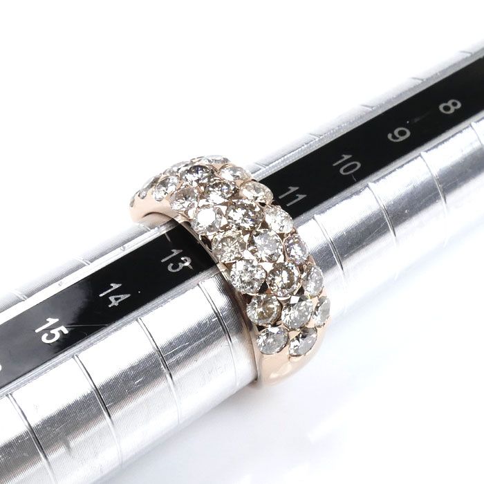 エステール K18PG ピンクゴールド リング 指輪 ダイヤモンド2.50ct 12号 4.6g レディース FORTGASGNV_COM_BR