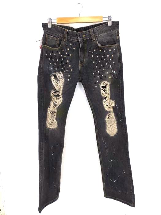 JURY BLACK ジュリーブラック ダメージデニム スタッズ ジュリーブラック JURY BLACK スタッズダメージデニムパンツ