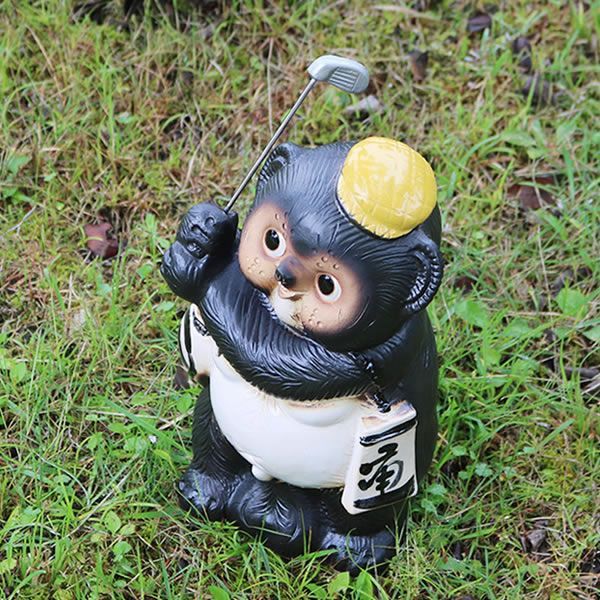 信楽焼 ゴルフ狸 信楽焼たぬき 縁起物タヌキ 陶器タヌキ たぬき