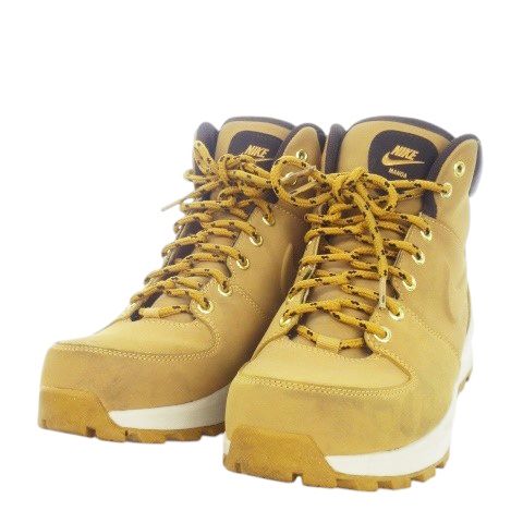 ナイキ NIKE MANOA LEATHER スノーブーツ ミドル レースアップ ロゴ アウトドア 27cm 茶 ブラウン 454350-700 |MN4 GY11