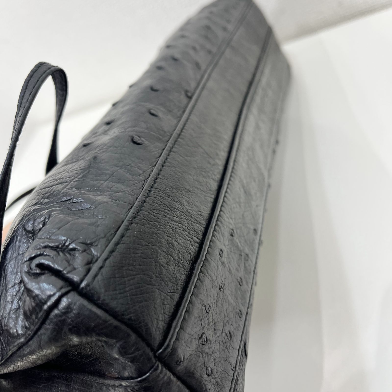 A【美品】ZAGLIANI ザリアーニ オーストリッチ ショルダーバッグ 
