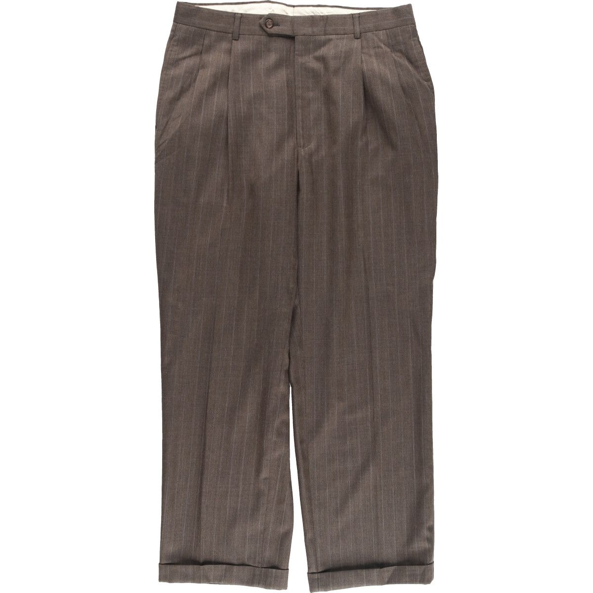古着 トミーヒルフィガー TOMMY HILFIGER ツータック ストライプ柄 スラックスパンツ メンズw33/eaa422959