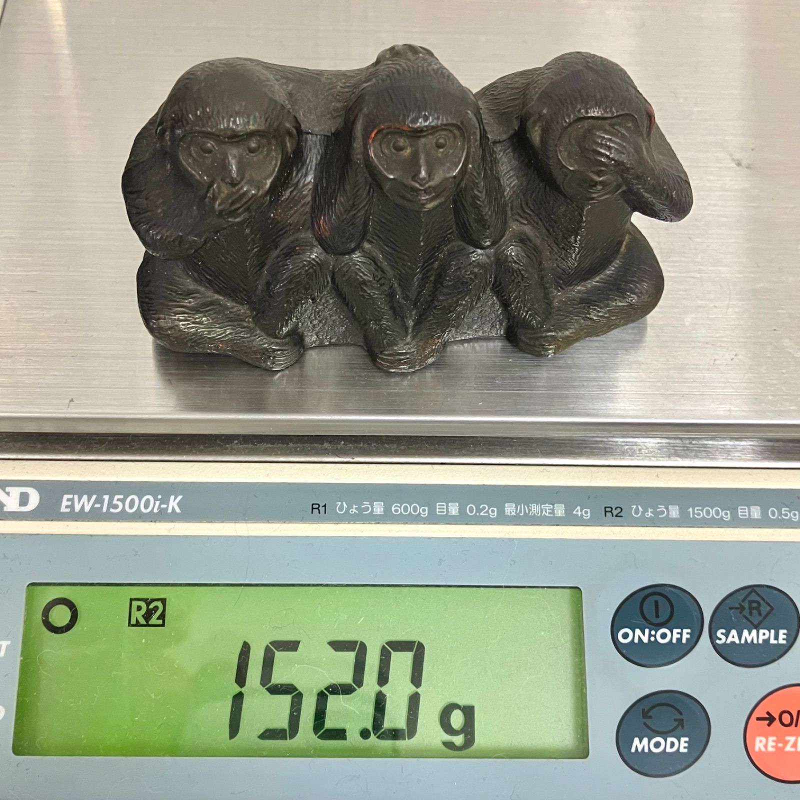 見ざる言わざる聞かざる⭐️ミニオブジェ】 三猿 文鎮 置物 金属