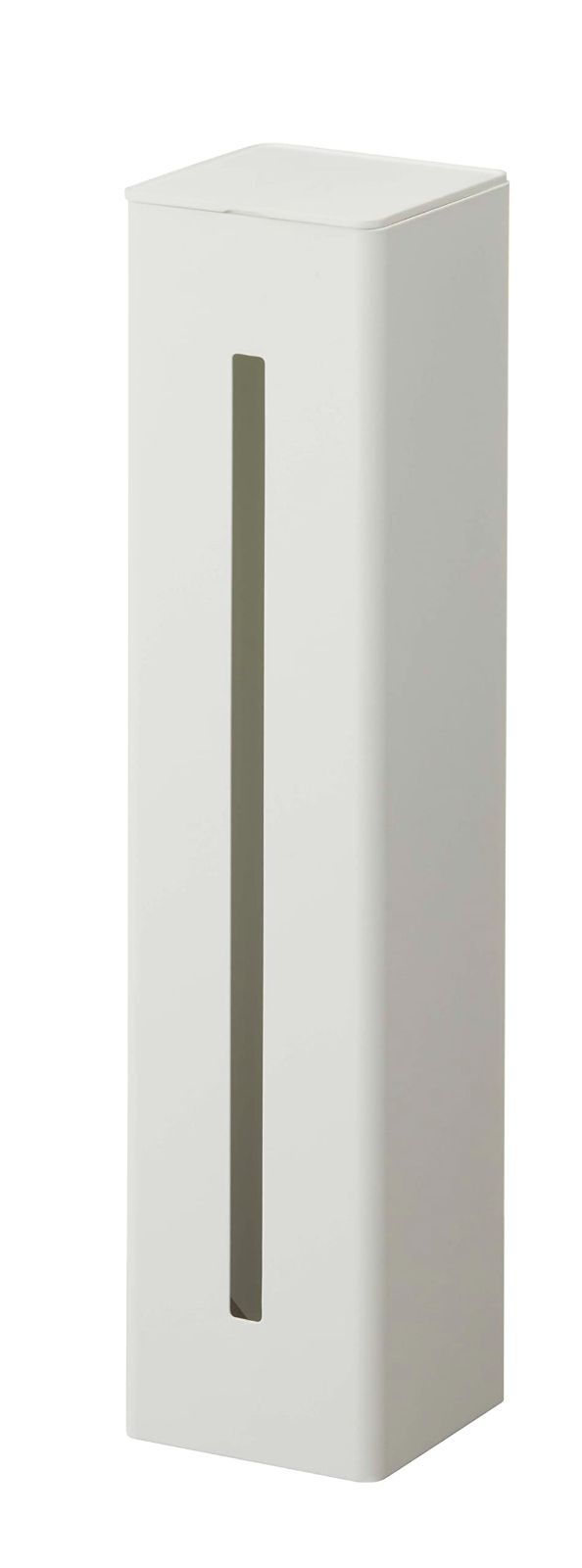 カップディスペンサー ホワイト マグネット 約W9.5×D9.4×H40cm タワー ウォーターサーバー横 tower 紙コップホルダー カップスタンド 山崎実業(Yamazaki) 簡単取付け 5595