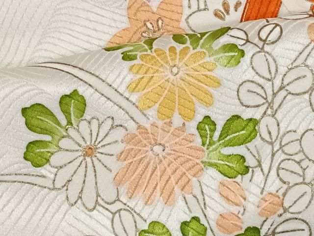 平和屋着物□訪問着 駒刺繍 糸巻き花文 暈し染め 金銀彩 正絹 逸品  