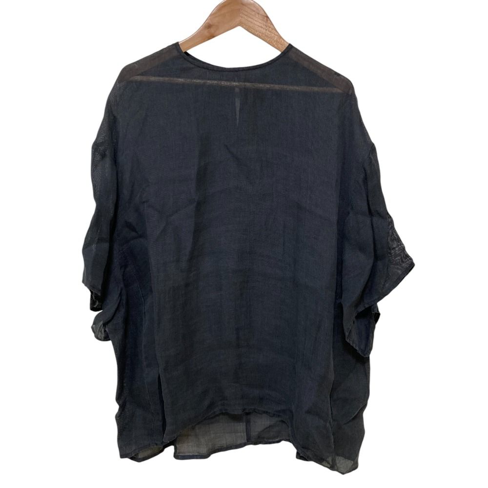 未使用 24SS AP STUDIO エーピーストゥディオ リネン メッシュブラウス フリーサイズ ブラック  レディース 古着 中古 USED 未使用 24SS AP STUDIO エーピーストゥディオ リネン メッシュブラウス
