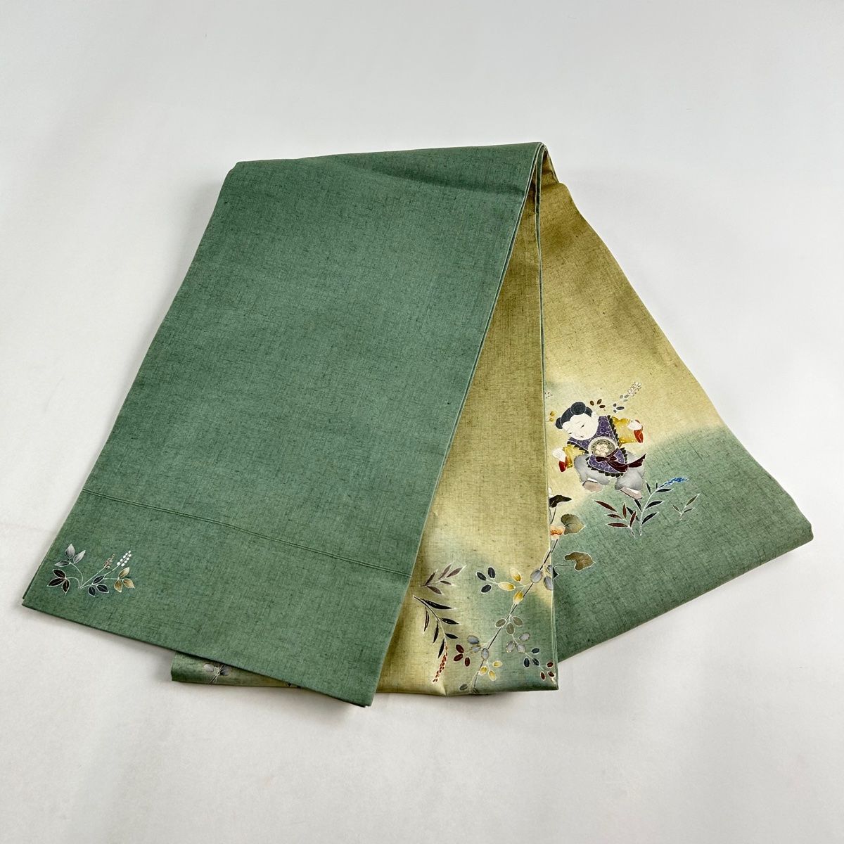 ［お太鼓柄］　袋帯　中古美品　紬　健勝苑　445cm O-407 袋帯 逸品 お太鼓柄 正絹 【中古】の通販 by バイセル ラクマ店