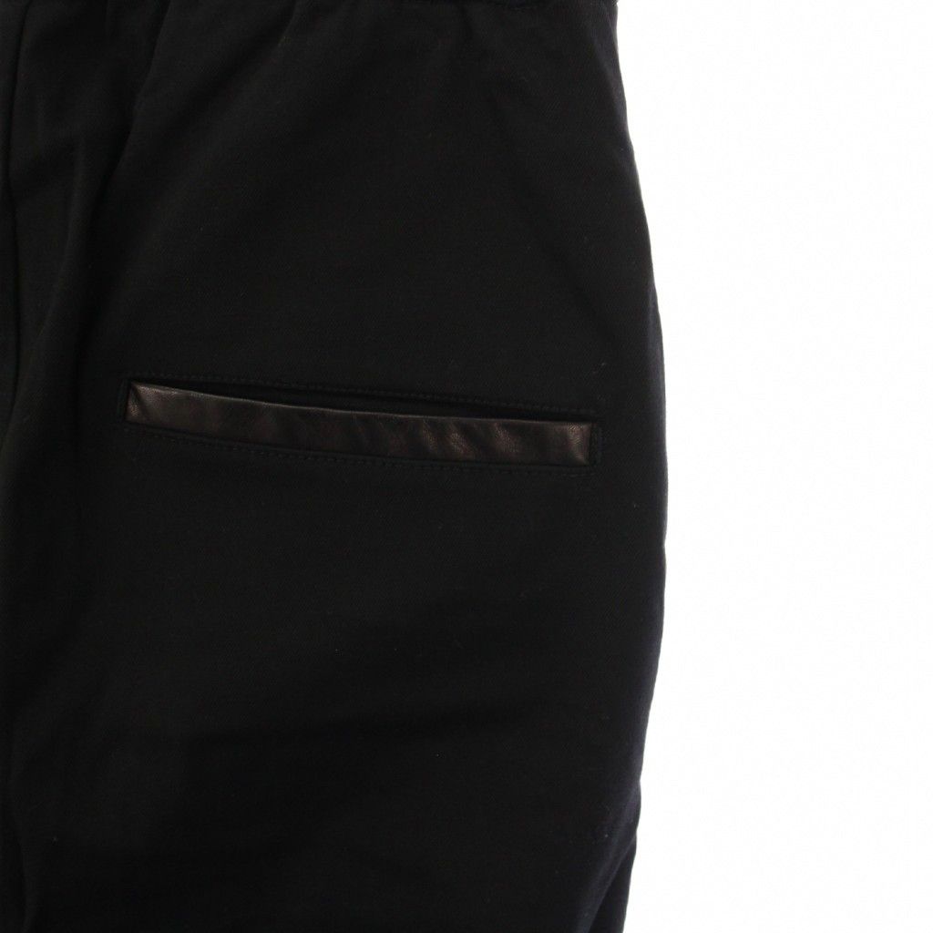 イサムカタヤマバックラッシュ ISAMU KATAYAMA BACKLASH サルエルパンツ イージー スラックス ウエストゴム ストレッチ ワンカラー 無地 シルク混 S 黒 ブラック |BB