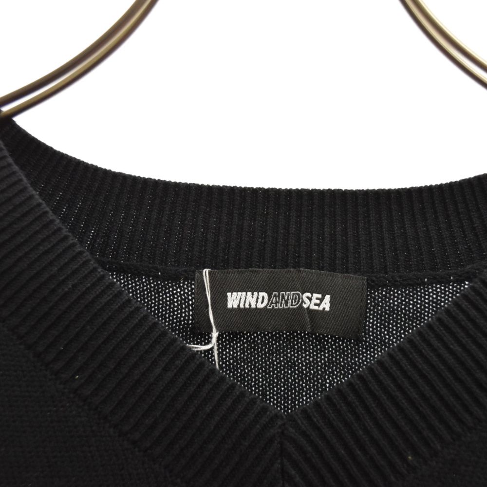 WIND AND SEA (ウィンダンシー) SDT VNECK KNIT VEST ロゴ刺繍 Vネック