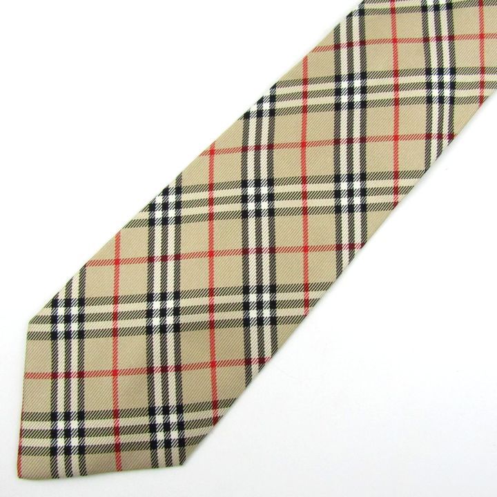 【美品】バーバリーロンドン ネクタイ ベージュ ノバチェック 人気デザイン✨️バーバリーロンドン ネクタイ ノバチェック ベージュ