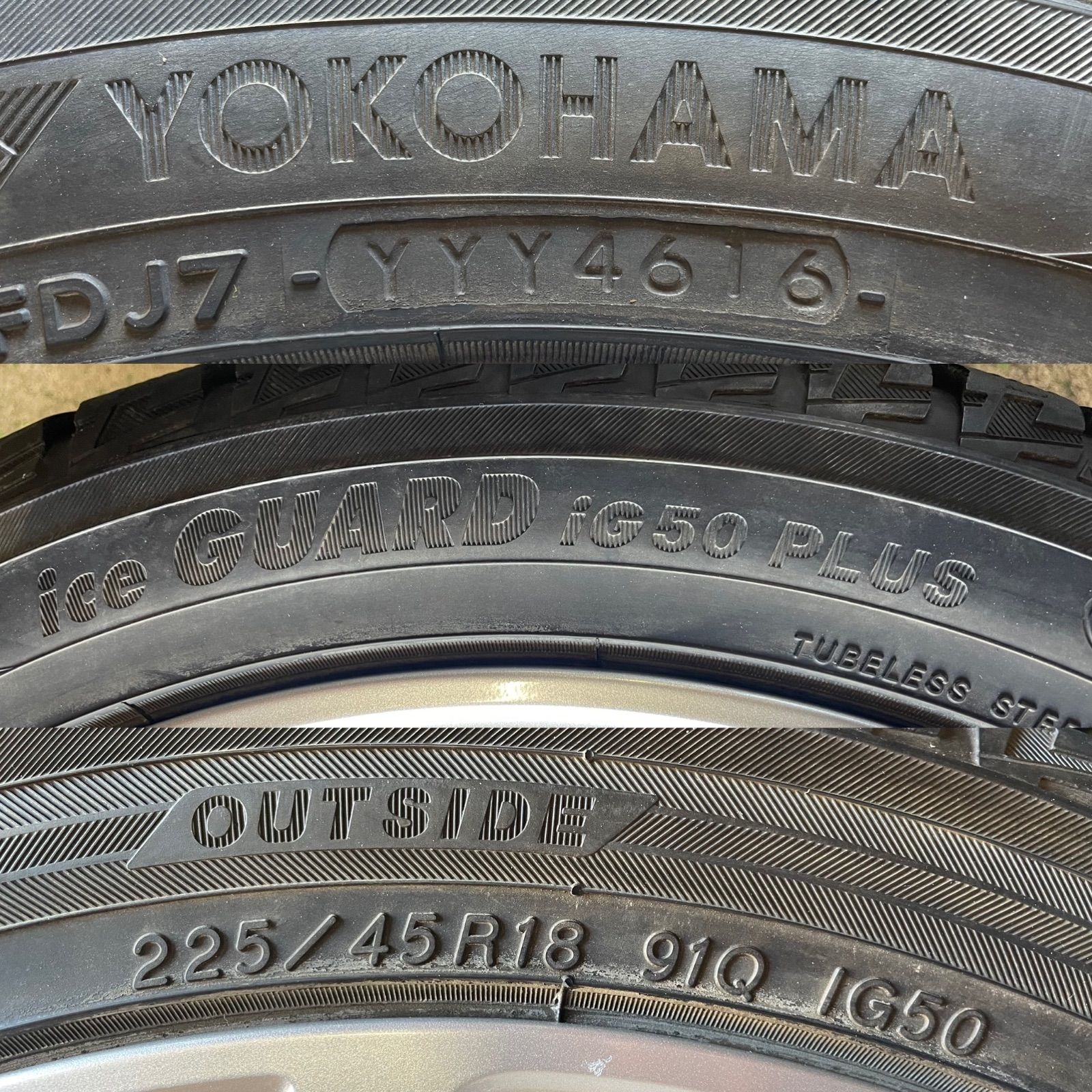 中古 スバル純正 レヴォーグ純正 18×7.5j+55 5/114.3 ヨコハマ ig50プラス 225/45R18 おまけタイヤ4本セット！WRX S4 SUBARU