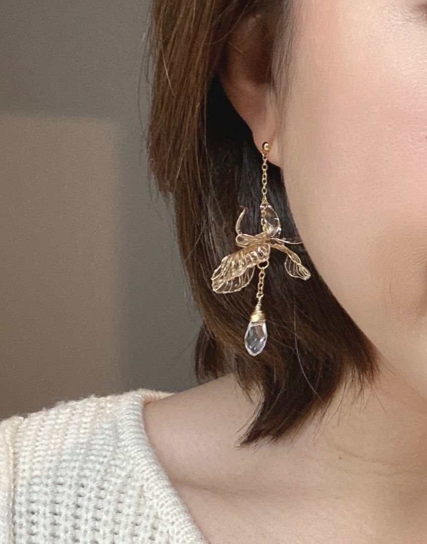 ★あやめ様　ピアス&イヤリング★ 菖蒲（あやめ）の耳飾り イヤリング/ピアス ディップアート アメリカン