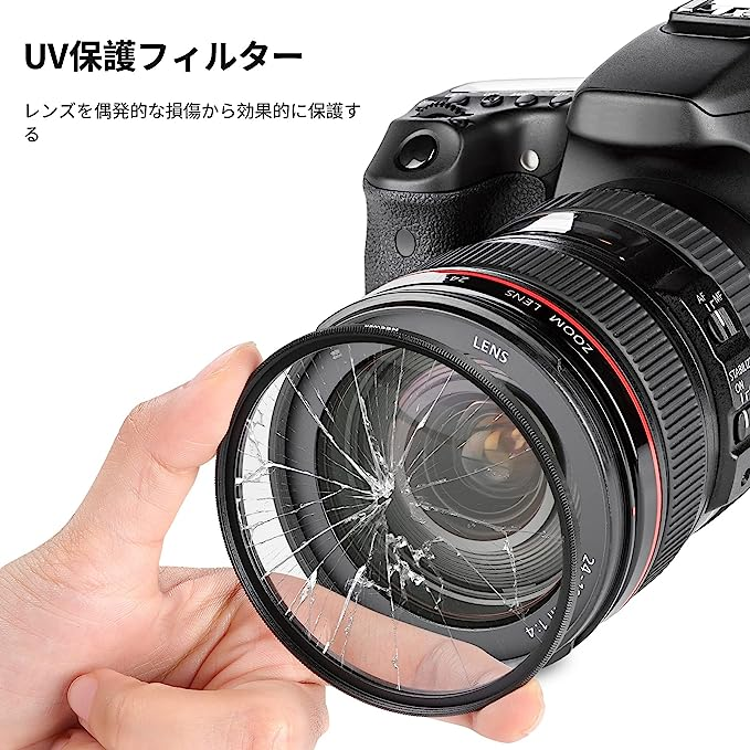 一眼 レフ カメラ レンズ カバー UV フィルター ガラス 58mm