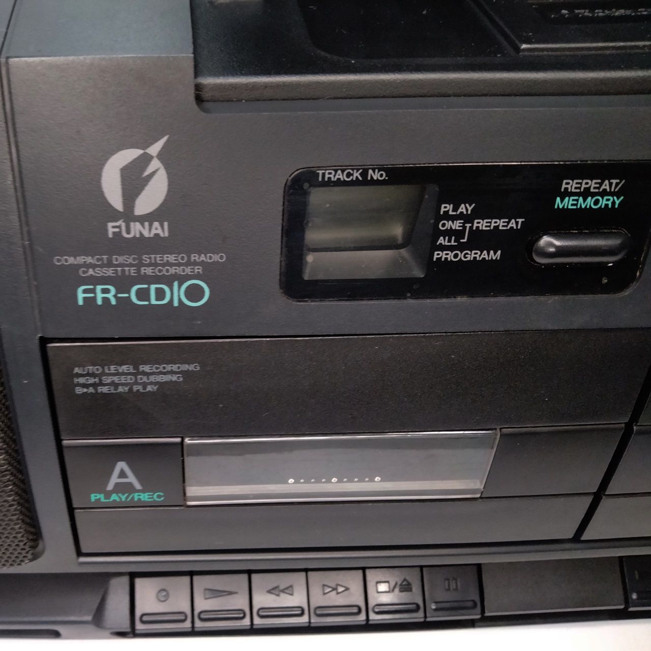 FUNAI FR-CD10 COMPACT DISC STEREO CASSETTE RECORDER CDステレオカセットテープレコーダー CDラジカセ Wラジカセ CD AMラジオ FMラジオ 船井電機 昭和 レトロ