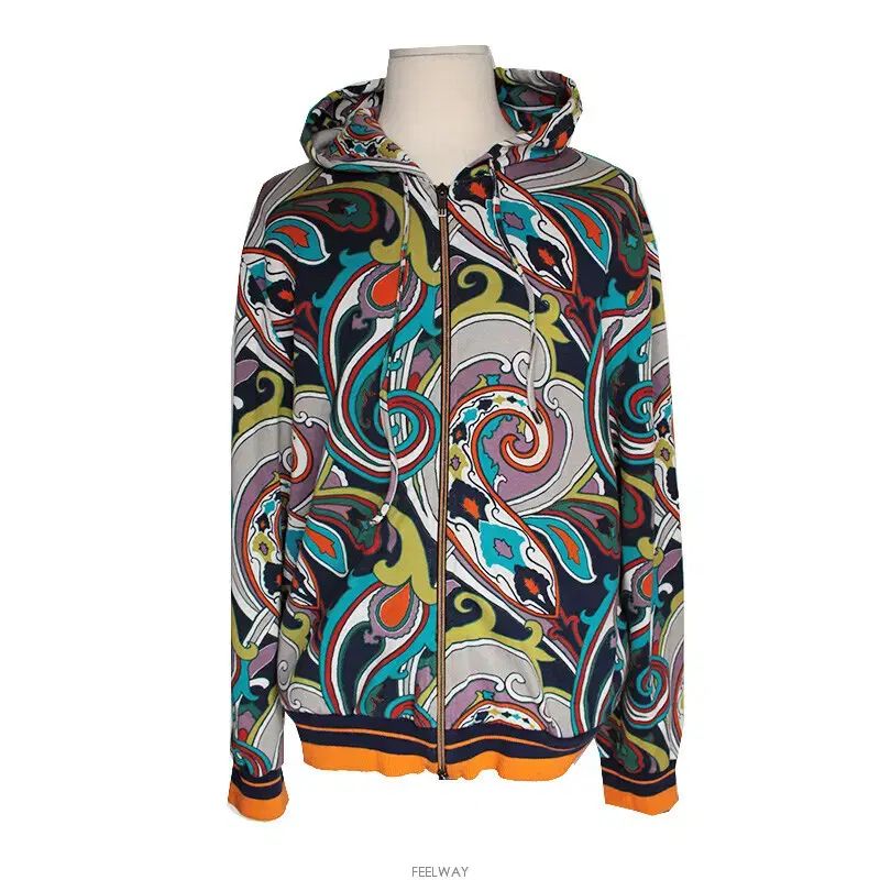 ETRO ジャケット マルチカラー Made In Italy ETRO(エトロ) マルチカラー フード ジップアップ ジャケット 77