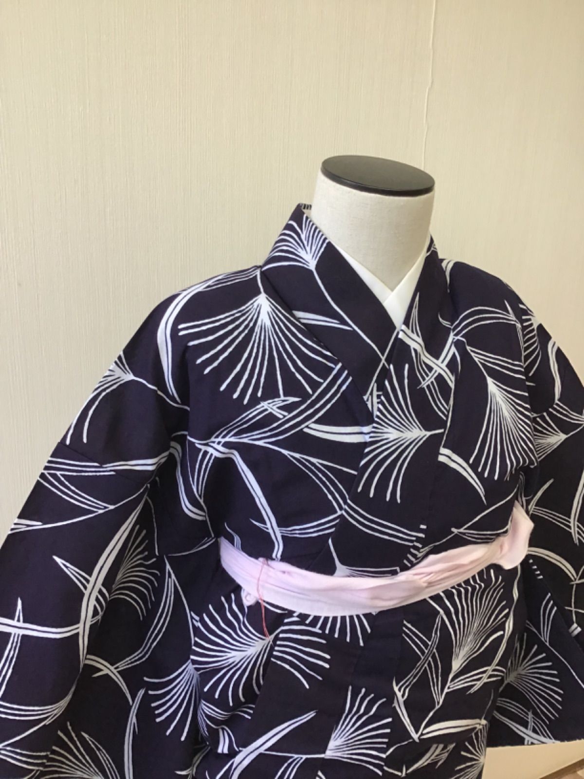 綿コーマ 浴衣 夏物 着物 濃藍色 おそらく竺仙 y-101