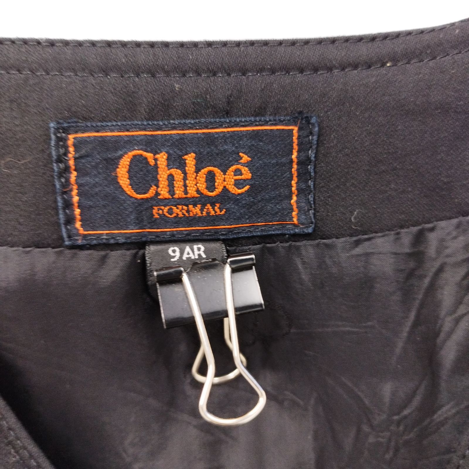 Chloe GOLF クロエ フェイクレザー ジレ ヴィンテージ ベスト 黒 L Chloé FORMAL クロエ フォーマル ロング ベスト ジレ モード 80s