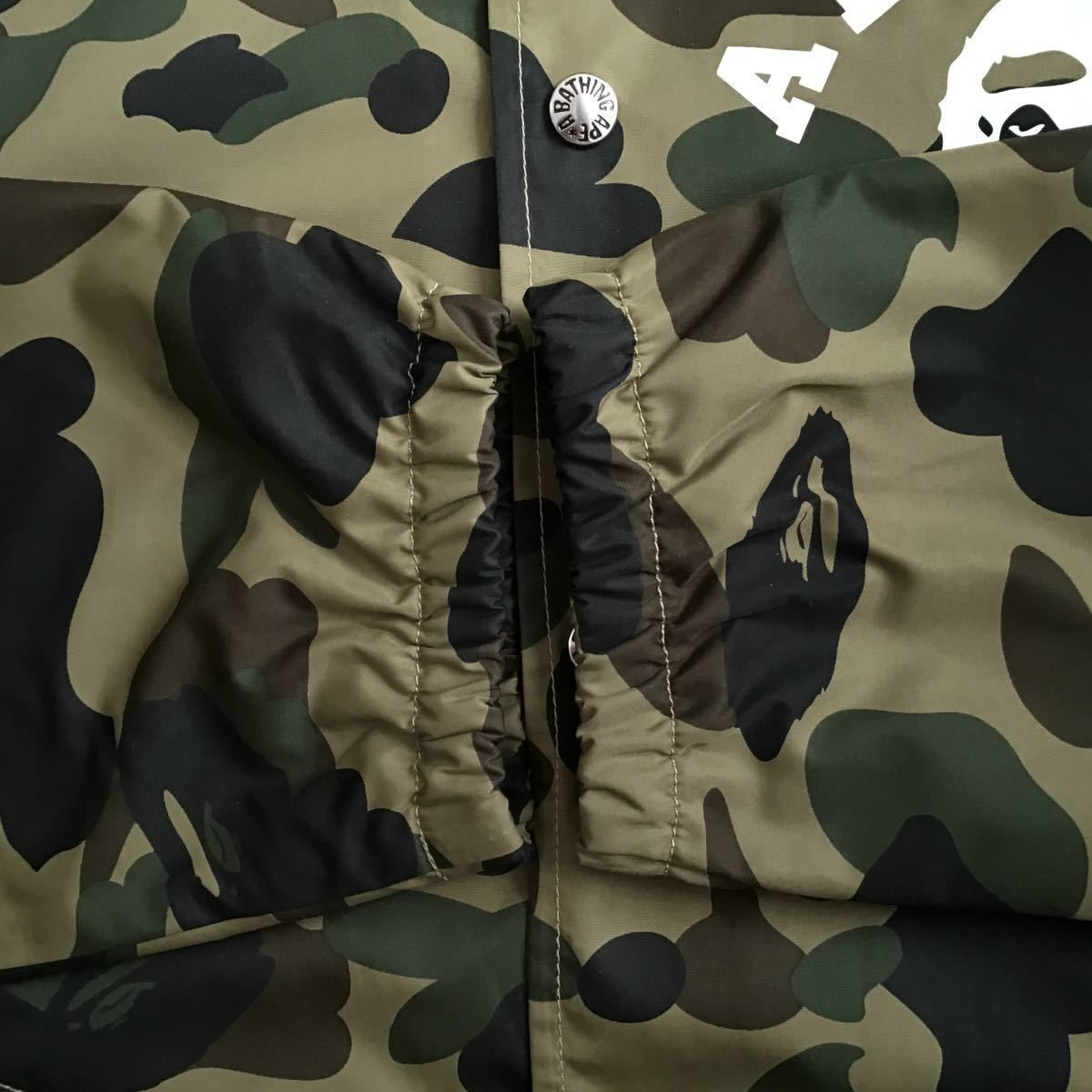 カレッジロゴ コーチジャケット Mサイズ 1st camo green a bathing ape