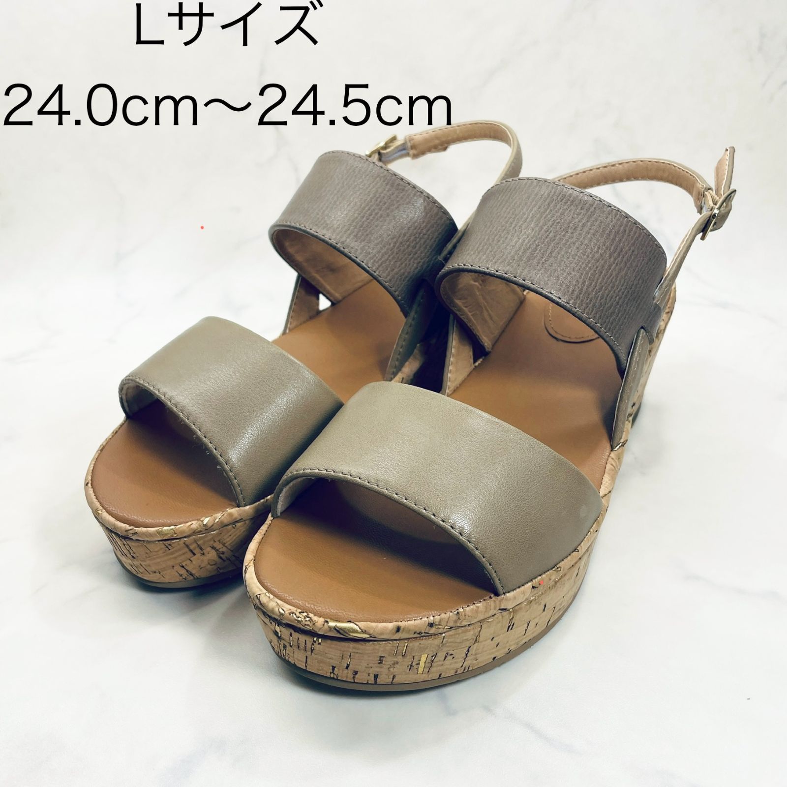 【新品未使用】<ing>厚底ウェッジサンダル　Lサイズ 新品 訳あり】イング 厚底ウェッジサンダル Lサイズ オーク