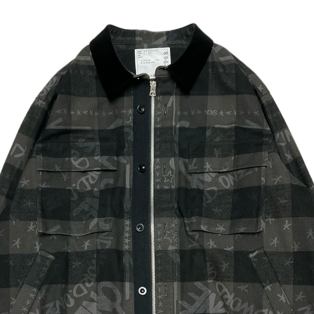 sacai x Eric Haze Buffalo Check Overshirt - メルカリ