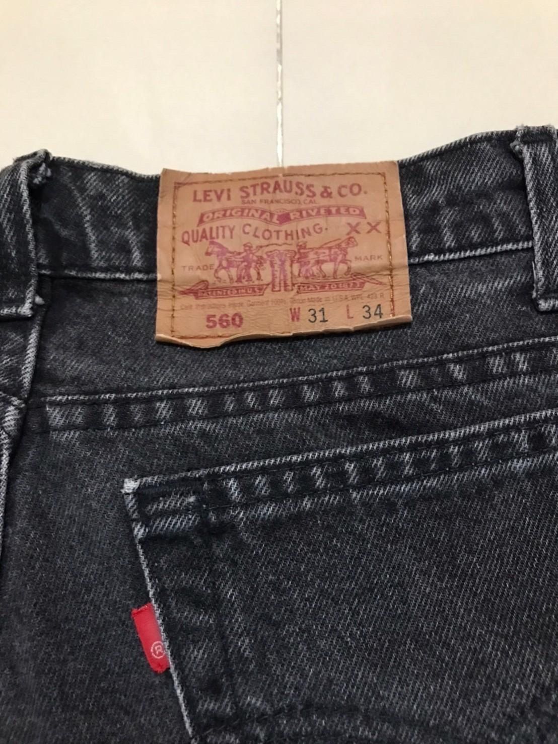 306【Levi's 560 BLACK】W31 L34 USA製 ワイド バギー 極太 90年代