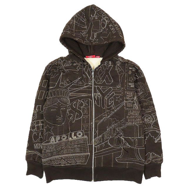 07's シュプリーム SUPREME Uptown FullzipHoodie アップタウン ジップアップ ジャケット 総柄 パーカー フーディ  アウター ブラウン M メンズ - メルカリ