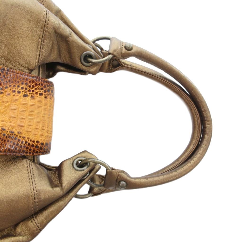 美品 希少 高級品 JRAマーク クロコダイル レザー ベージュ ハンドバッグ