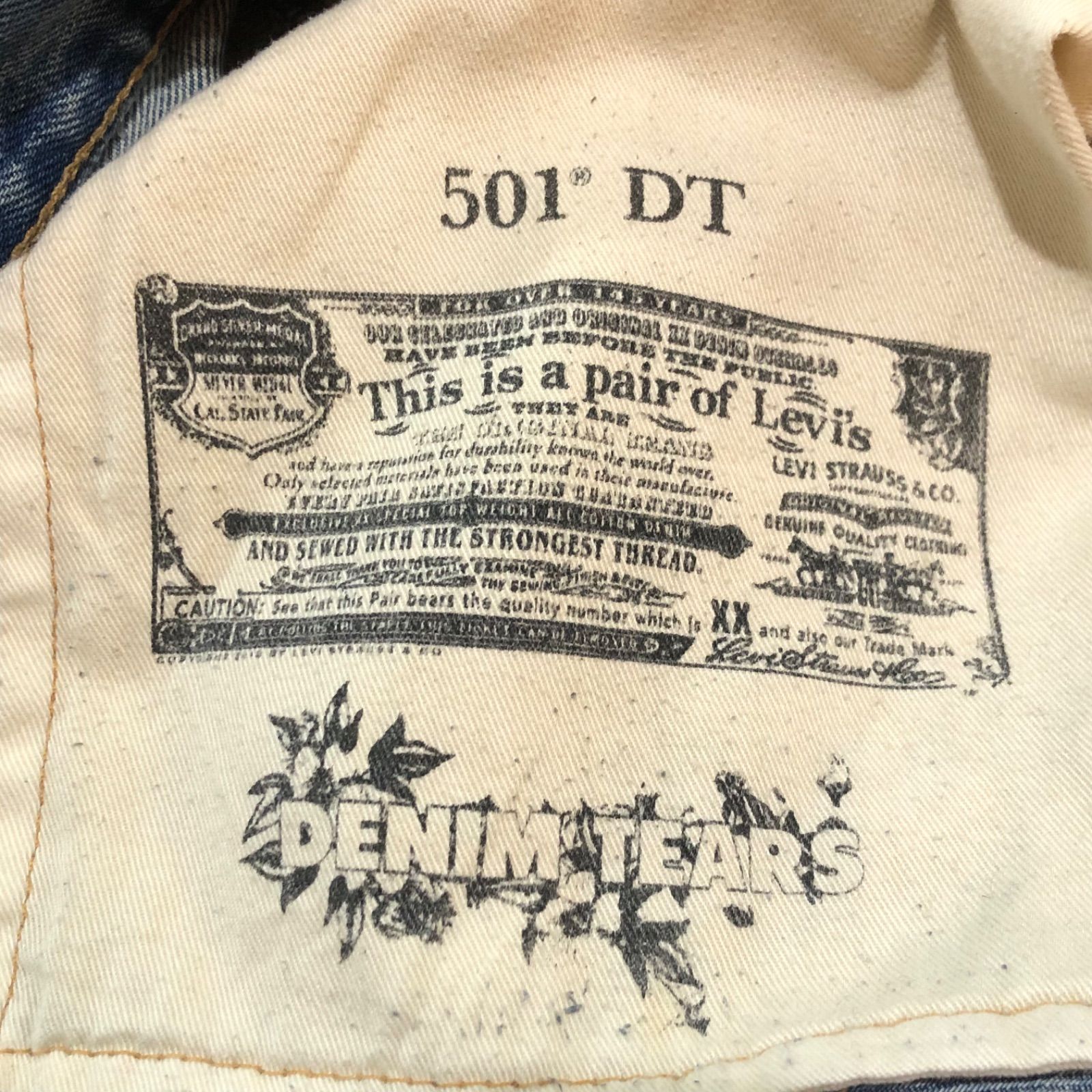 DENIM TEARS x VIRGIL ABLOH LEVI'S 501 コラボ ロウソク刺繍 フラワー