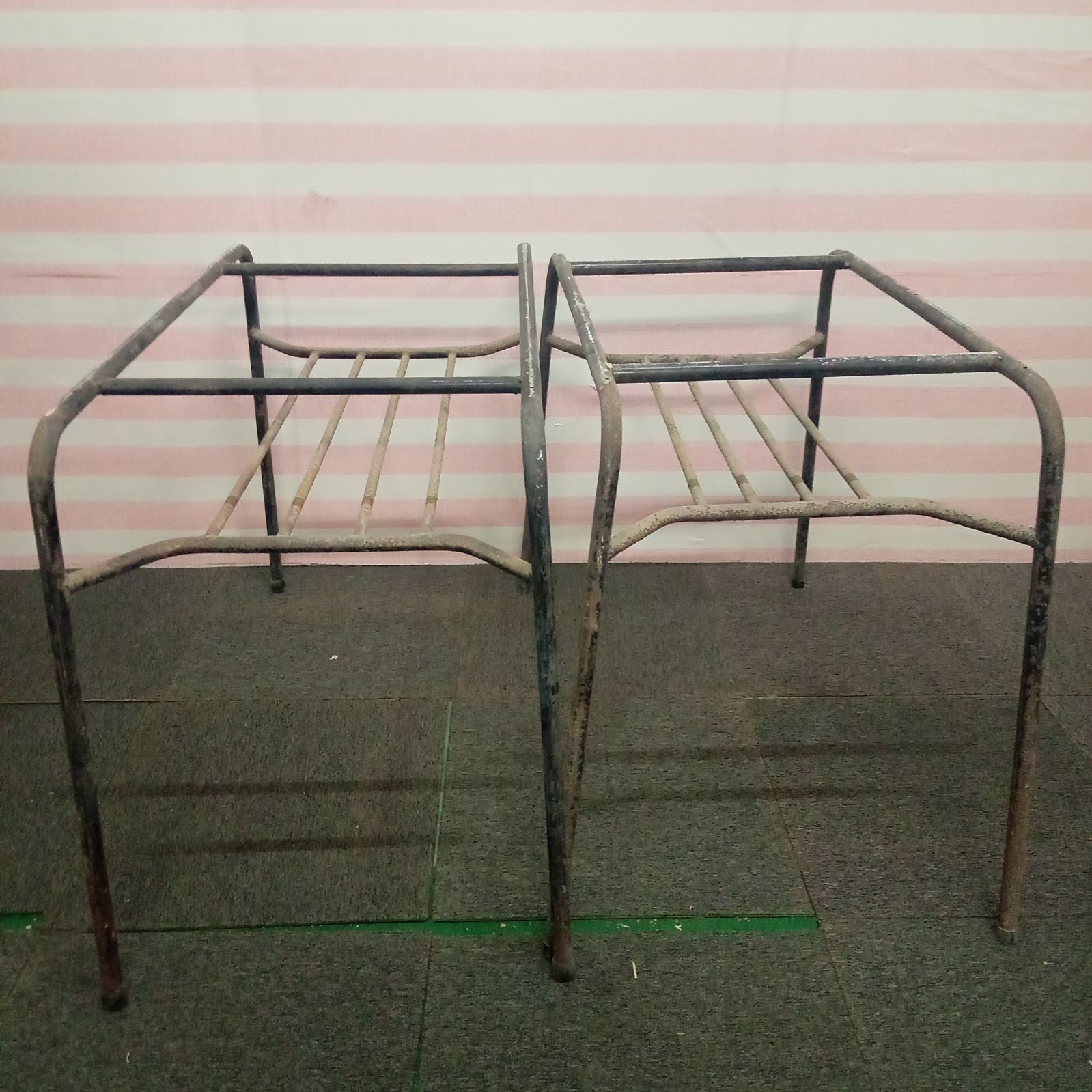 ◯ 鉄脚 2個セット 作業台 ミシン台 レトロ アンティーク