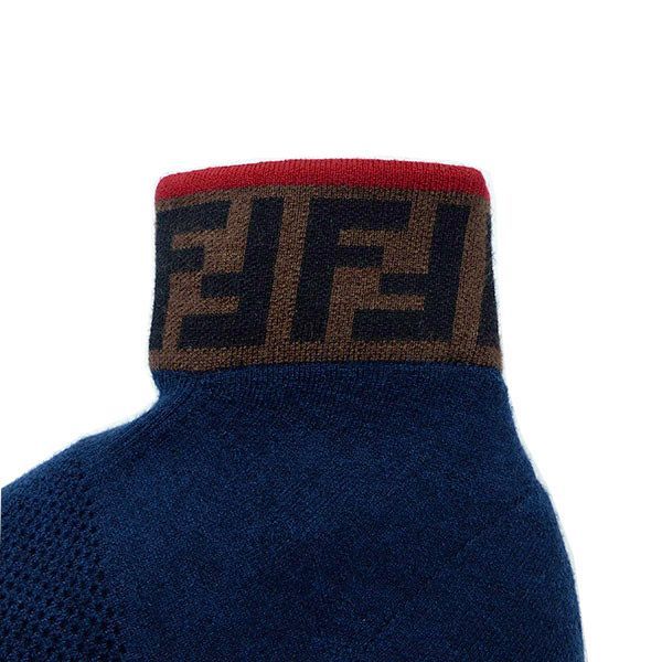 新品】FENDI ハイカット ロゴ スニーカー ネイビー 7 - メルカリ