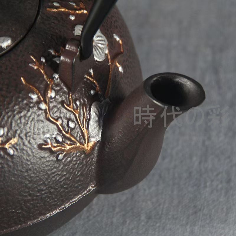 盛栄堂 守巨 菊紋 鋳鉄製花模様急須 鉄瓶 1.5～1.8L 未使用品