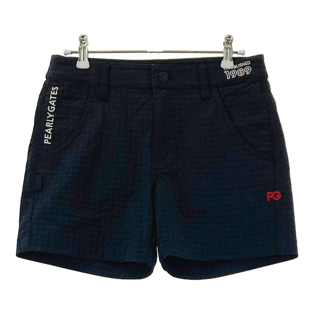 サイズ 0 PEARLY GATES パーリーゲイツ ストレッチ ショートパンツ 総柄 ネイビー系 240101302765 ゴルフウェア レディース ストスト