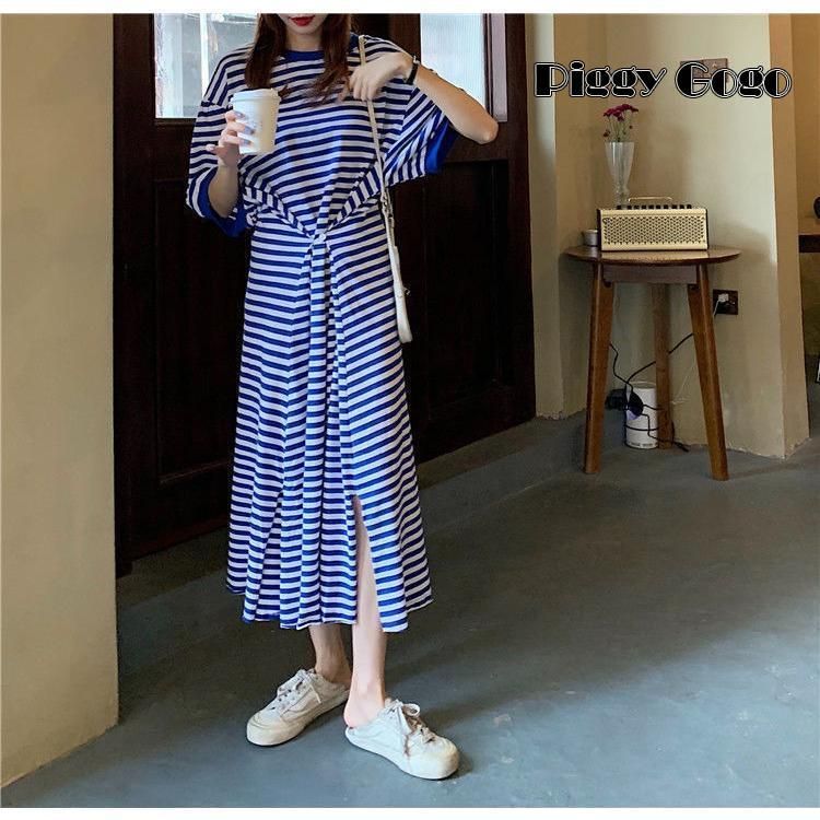 45rpmボーダーカットソーロングワンピース ワンピース ロング 2way ボーダー Tシャツワンピース レディース