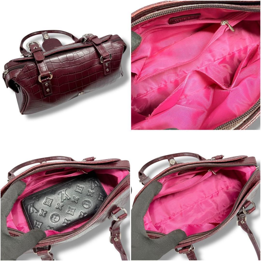 極美品】GUESS ゲス ノエビア コラボ クロコ型押し トートバッグ