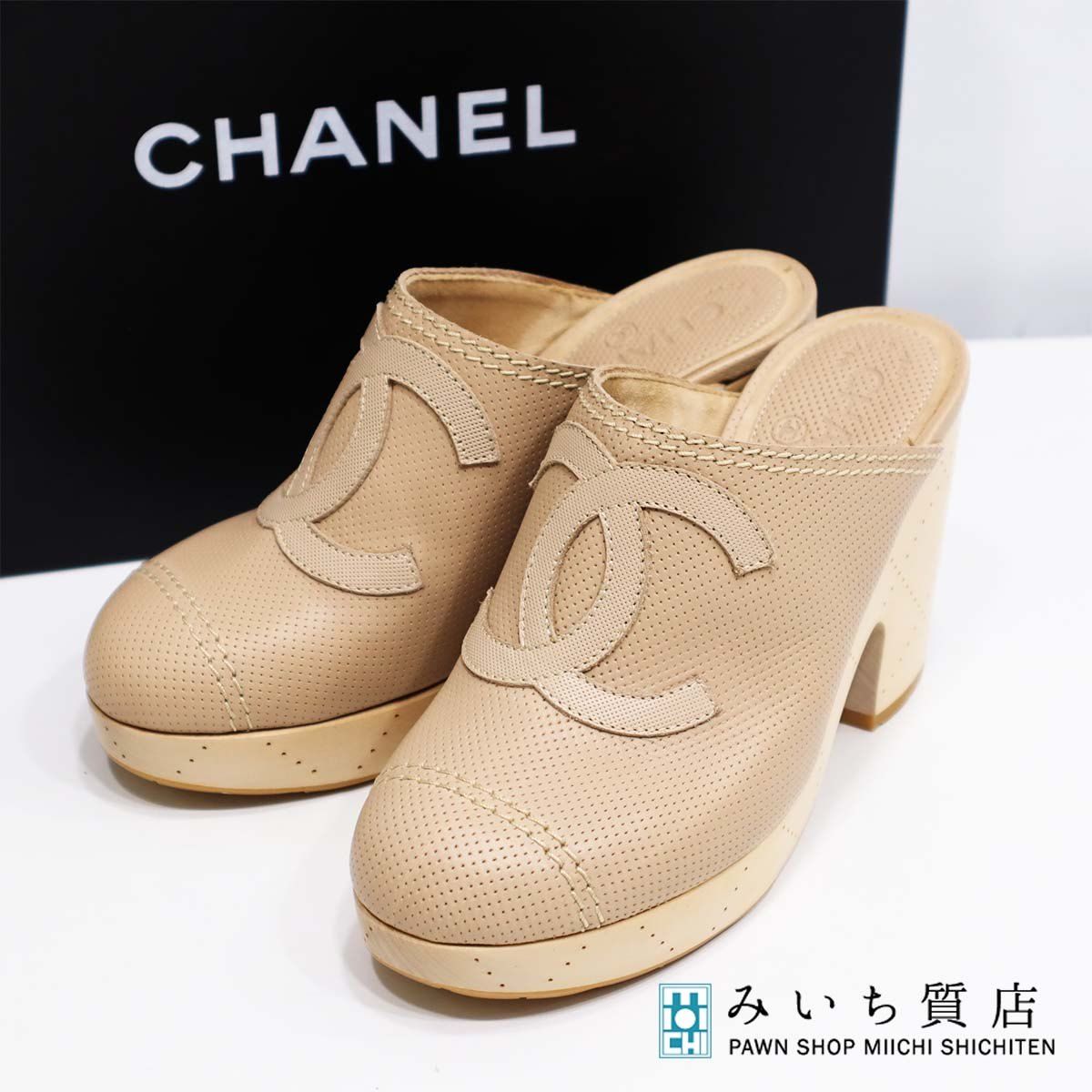 シャネル CHANEL ココマーク キャンバスミュール サイズ34