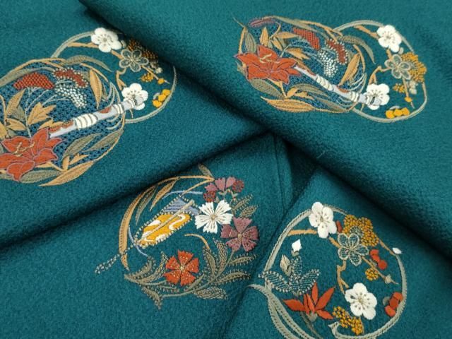 平和屋着物□訪問着 総刺繍 中国三大刺繍 スワトウ刺繍 汕頭刺繍