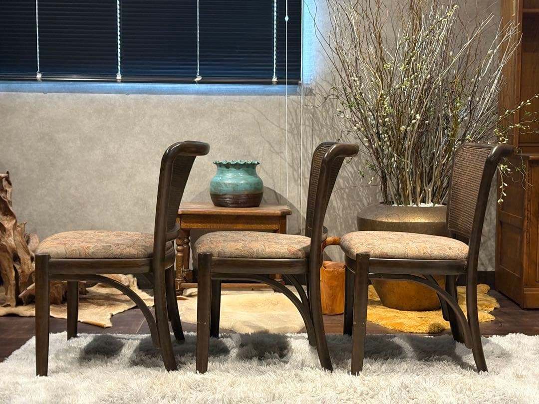 karimoku カリモク ダイニングチェア リビングチェア ラタン IYG MARWIL-DEMENAGEMENTS_CH