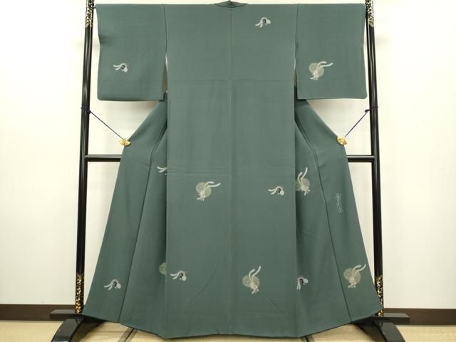 平和屋着物○世界的人形師 辻村寿三郎 ジュサブロー 訪問着 舞蝶文 銀