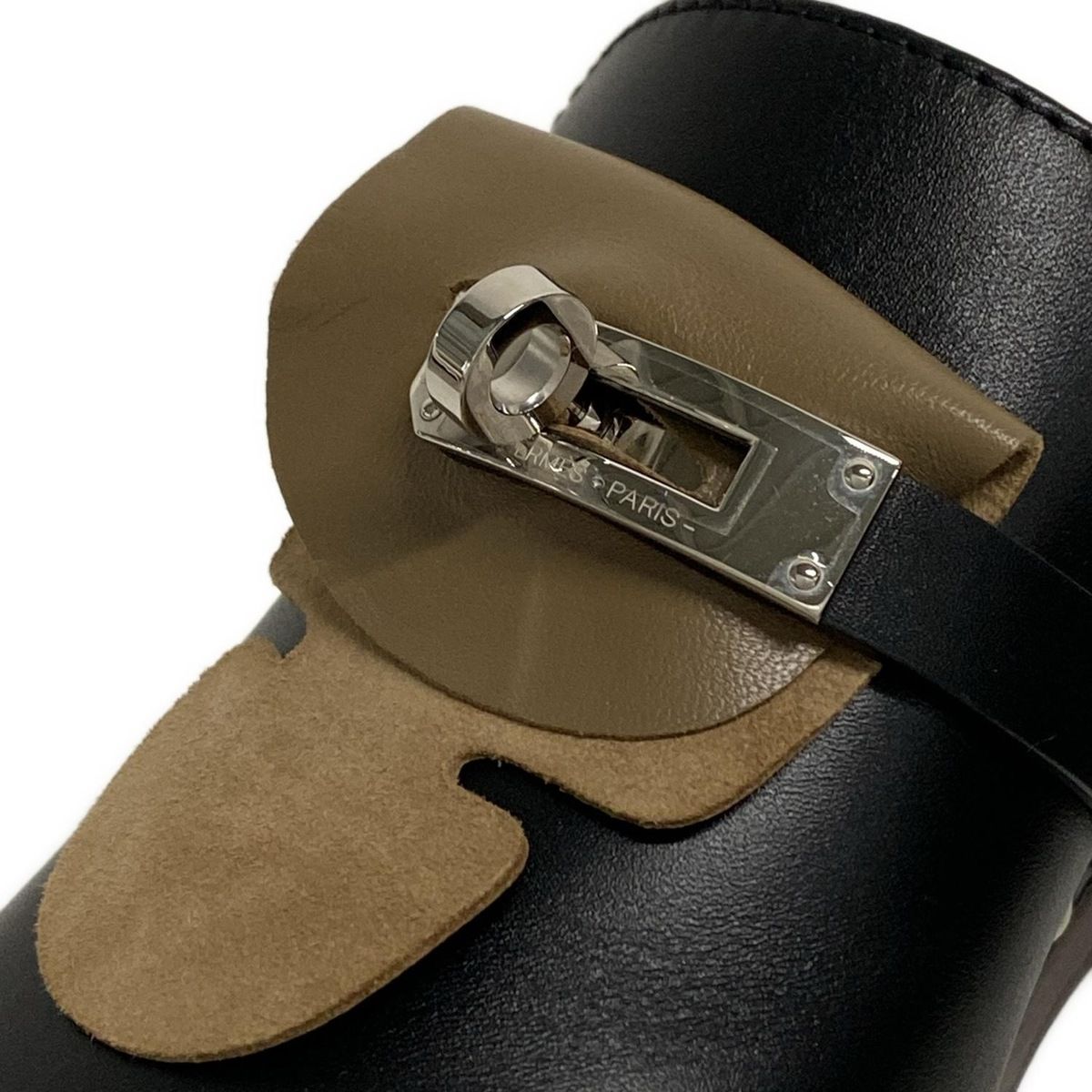 【あすつく】 HERMES(エルメス) ミュール 黒 カルロッタ レディース 37 靴