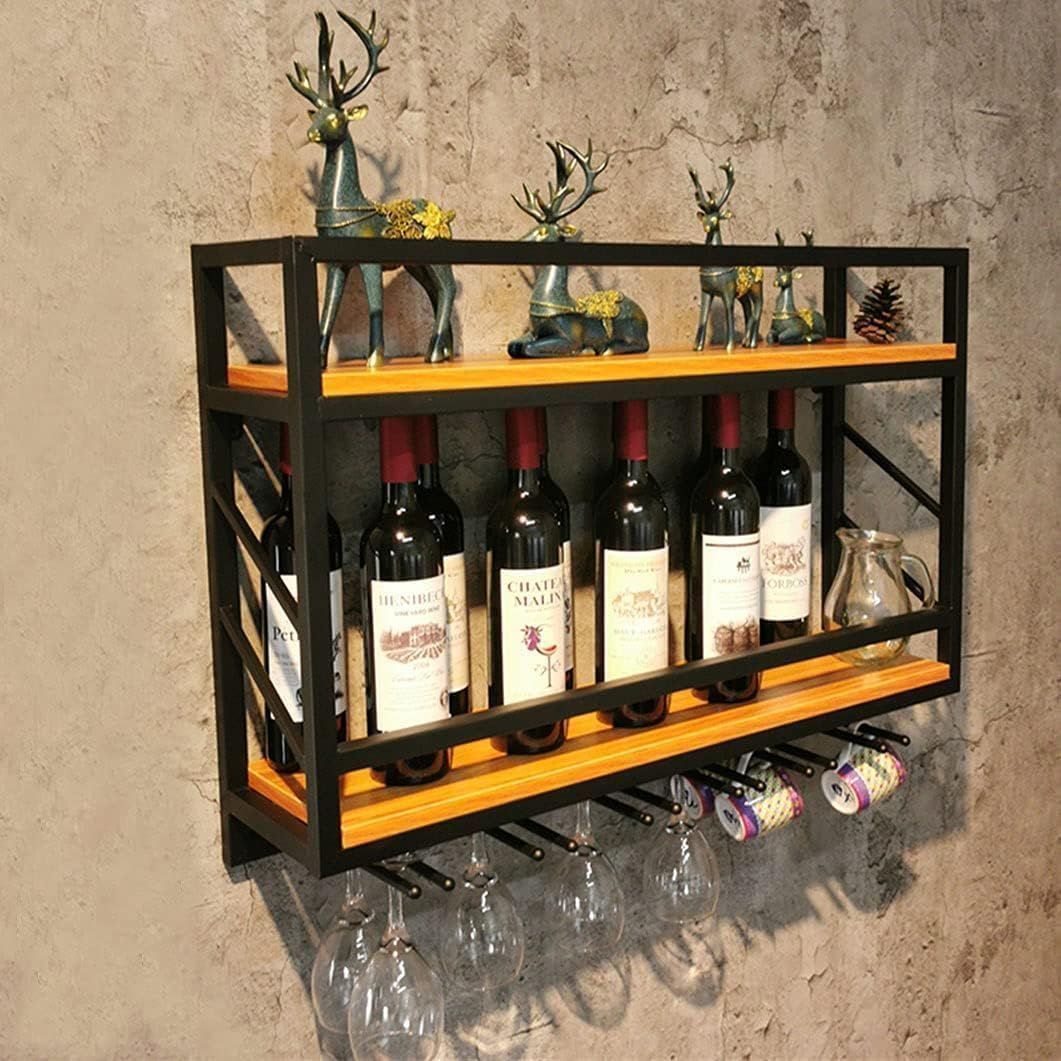 ワインラック 吊り下げ収納、アメリカンレトロシーリングワインラック、シーリングシェルフ、ヨーロピアンウォールマウントプラントスタンド、ハンギングワイン ｜ワインラック ワインホルダー酒ラック壁掛け ディスプレイ
