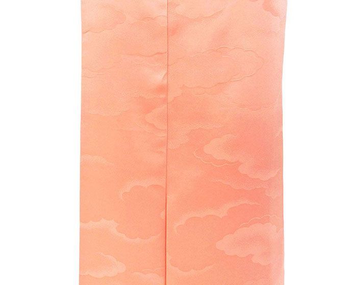 色無地 正絹 フラミンゴピンク 身丈158cm 裄丈64.5cm 中陰剣片喰 美品