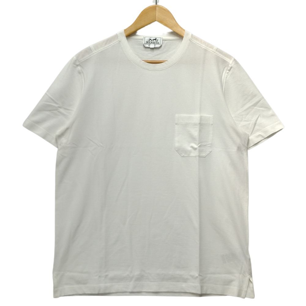 HERMES エルメス ポケット付き 半袖Ｔシャツ ホワイト サイズL 正規品 